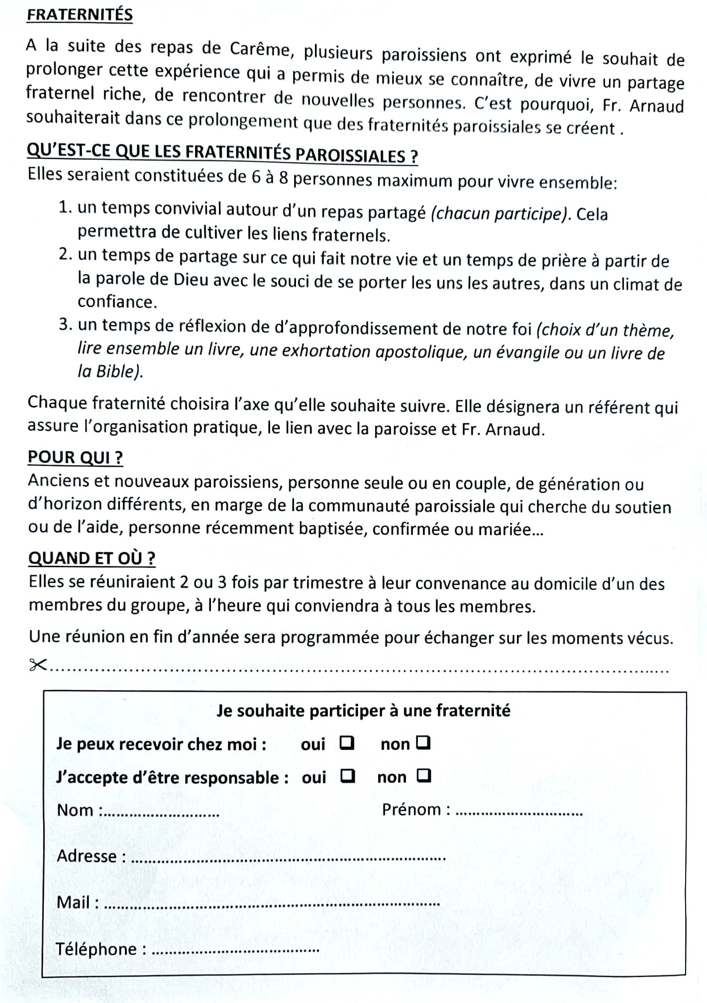 Fraternités paroissiales 2